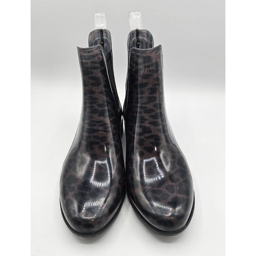 Sam Edelman Womens Tinsley Rain Boots Size 7 Leopard Print Rubber Almond‎ Toe